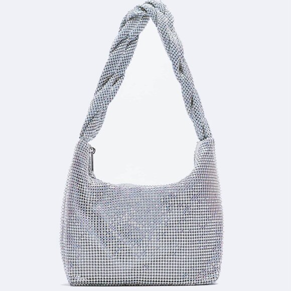 Zara Handbags - NWOT ZARA Crystal Sparkle Twist Handle Shoulder Bag